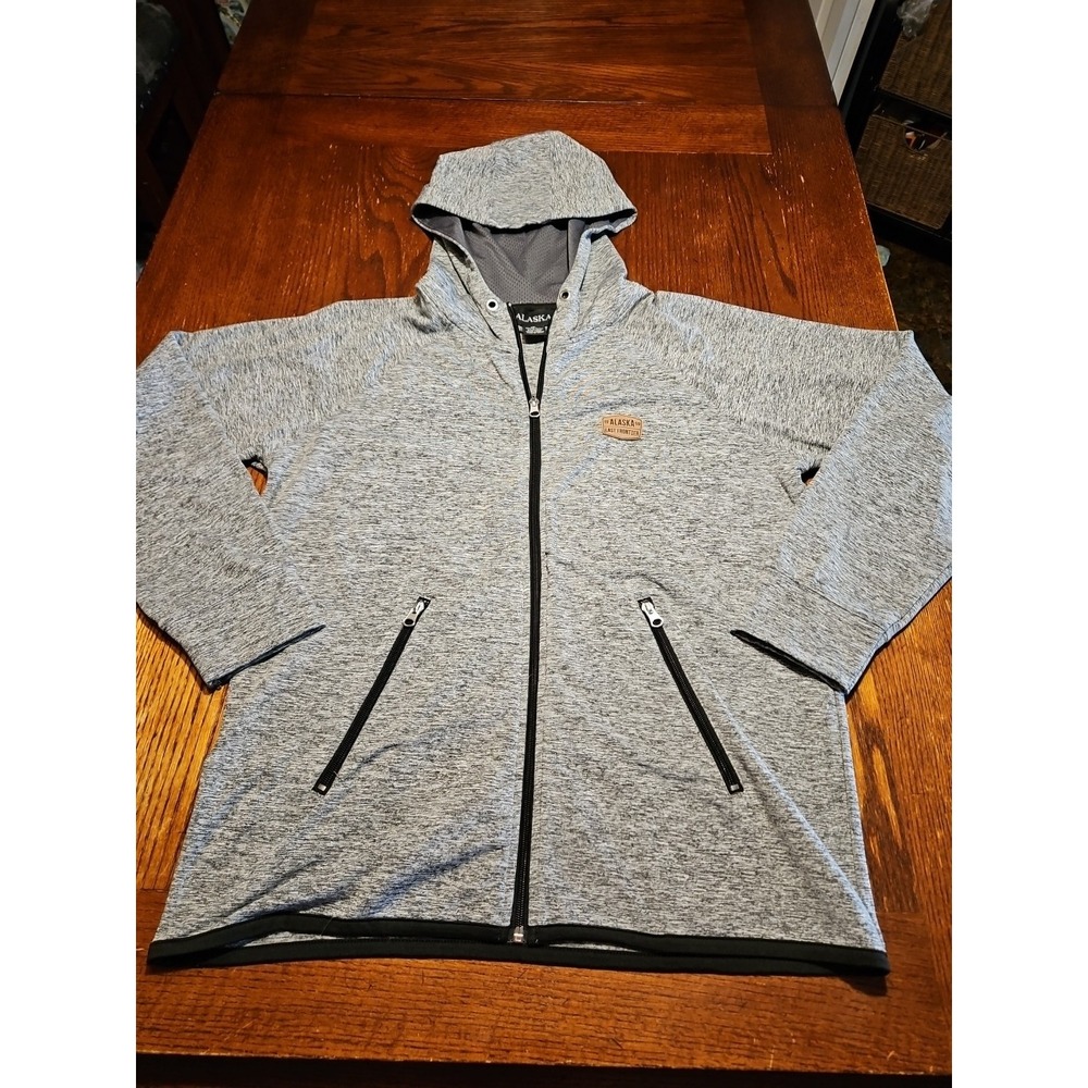 Alaska Last Frontier 1959 Hoodie Full Zip Jacket Gray Size M Sweater Women(A926)